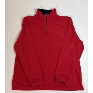 Lands' End 1/4 Quarter Zip Fleece Pullover Women's Large / 14-16 Red